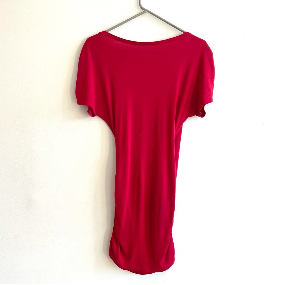 Express Size Small Red Ruched Tunic - Picture 5 of 9